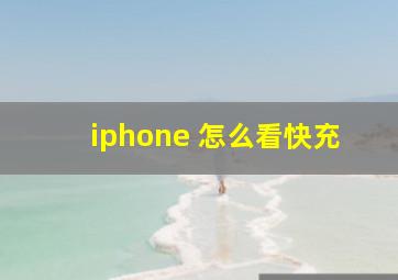 iphone 怎么看快充